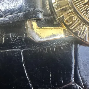 Gianni Versace Vintage Satchel Bag Womens Medium Black Crocodile Leather Gold thumbnail 10