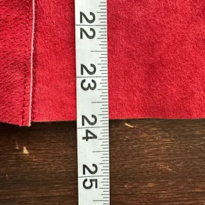 VTG Express Suede Leather Button Front Shirt S Y2K Red Western Grunge thumbnail 7