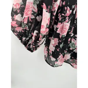 Arula Womens Pink‎ Floral Babydoll Sheer Top Sz 1X Boho Feminine Dainty Coquette thumbnail 4