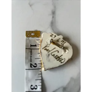 Paul Cardew Signed Ceramic Heart Brooch I Brew With‎ Cardew Pop Art Vintage 1996 thumbnail 3