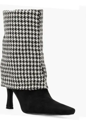 NEW NEW YORK & COMPANY Kalissa Tall Convertible Stiletto Boot Houndstooth 7 thumbnail 1