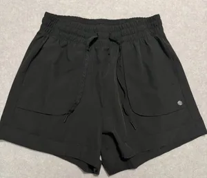 Apana Black Drawstring Shorts with Patch Pockets, Size M thumbnail 1