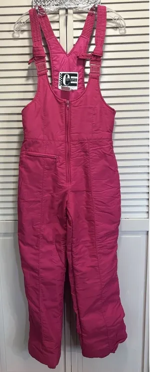 Europa Snow Ski Bib Overalls Juniors Pink Zip Front Size‎ 10 Lined thumbnail 1