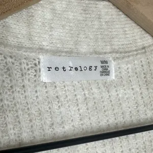 Retrology Open Cardigan M Long Colorful Gold Tan Pink Cozy Fall Knit Boho City thumbnail 7