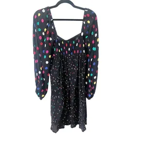 Rixo‎ for Target Black Polka Dot Long Sleeve Dress thumbnail 4