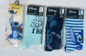 New Lilo & Stitch II Crew Socks Women's Size 6-12 & 9-13 Novelty Disney Movie thumbnail 1