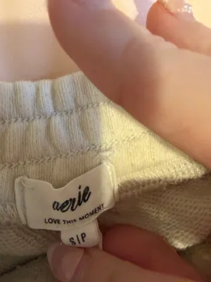 Aerie Straight leg Cream Sweat pants thumbnail 2