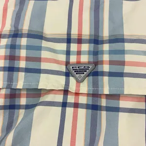 Columbia PFG Super Bahama Shirt Womens Large Beige Plaid Long Sleeve Fishing Sun thumbnail 10