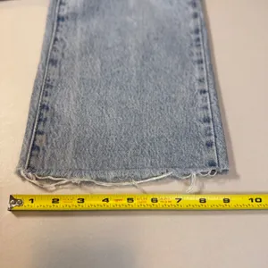 Garage High Waisted Wide Leg Distressed Denim Jeans Light Wash‎ Blue Size 25" thumbnail 10