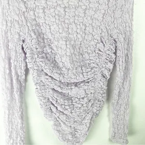 INTIMATELY FREE PEOPLE Lavender Sheer Long Sleeve Mock Neck Bodysuit Small Boho thumbnail 10