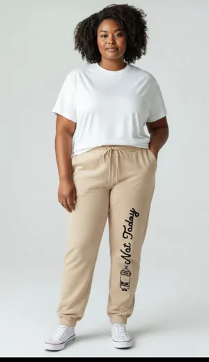 Minions Not Today Graphic Sweatpants Tan Size 3X thumbnail 2