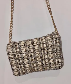 Zara NWT beaded embellished gold chain bag cream black & gold thumbnail 1