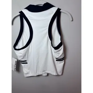 Splits59 Austin Airweight Crop Polo Top Women's Size M White Navy Athleisure NWT thumbnail 12