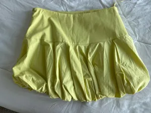 Yellow Bubble Hem Mini Skirt thumbnail 4