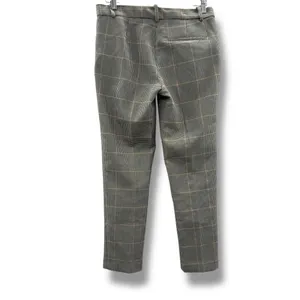H&M Dress Pants Women's Size 8 Houndstooth Plaid‎ Mid Rise Black Gray White Tan thumbnail 4