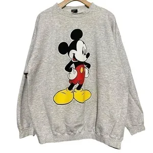 Vintage 1980 Mickey Unlimited Mouse Uni-Sex XL Heather Gray Pullover Sweatshirt thumbnail 1