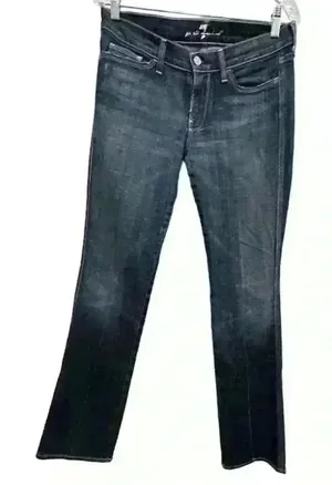 7 For All Mankind Women's Bootcut‎ Jeans Size 28 Dark Blue Stretch Denim thumbnail 1