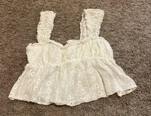 White Lace Tank Top Shein thumbnail 1
