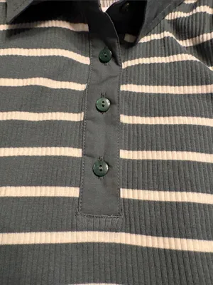 J Crew Factory Striped collared knit polo dress green white CR821 Size MP NWT thumbnail 7