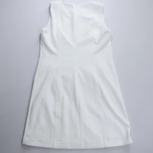 Tommy Hilfiger Shift‎ Dress 8 White Textured Pique Pocket Sleeveless Mod Preppy thumbnail 4