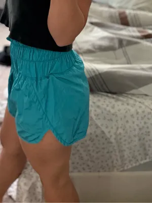 FP Movement by Free People Teal High-Waist Smocked Skort Shorts thumbnail 9