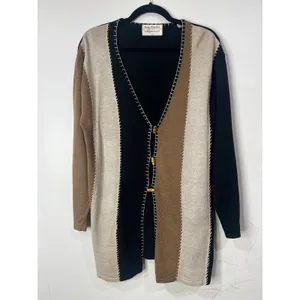 Vintage Marisa Christina Linen Cotton Colorblock Cardigan Small Artisanal Boho thumbnail 6
