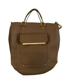 Steve Madden Large Light Brown Faux Leather Convertible Shoulder Tote‎ Bag Purse thumbnail 1