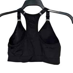 Puma‎ Womens Black Racerback Sports Bra Adjustable Straps Silver Logo Activewear thumbnail 7