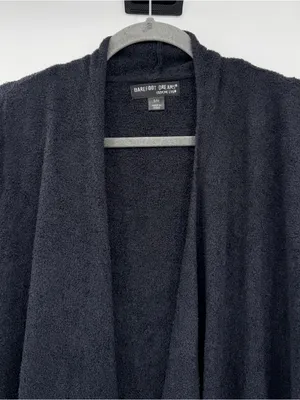 Barefoot Dreams CozyChic Lite Long Cardigan S/M Black Open Front Style 436 thumbnail 5