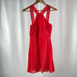 Lulus Forevermore Skater Dress in Coral Red Size‎ Small thumbnail 3