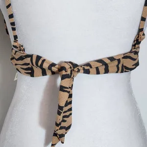 Aerie Tan and Black Tiger Print Bikini Top NWT Size Small Triangle Bikini Top thumbnail 5