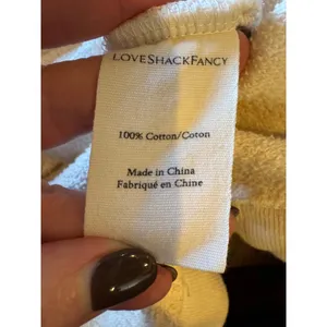 LoveShackFancy Sweatshirt Women Small Beige Corinne Ruffle Detail‎ Cropped Boho thumbnail 10