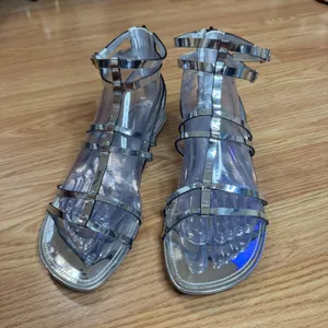 Tory Burch Women's Capri Gladiator Metallic Silver Sandals Size 9M thumbnail 3