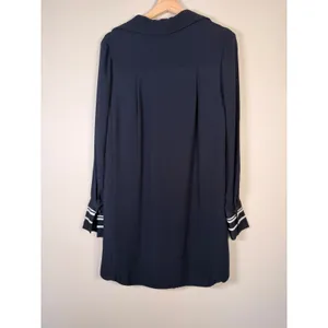 REISS Feya Midi Navy Blue Shirt Dress Long Sleeve Collared‎ Pockets Size 2 UK 6 thumbnail 5