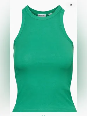 Aritzia Sundeh Honor Hip Tank - Green Ribbed Tank Top thumbnail 3