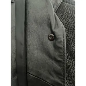 Pelle Vintage Black Leather Coat Snakeskin Detailing‎ Lined Shoulder Pads Small thumbnail 10