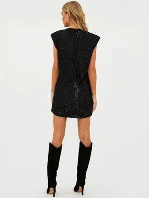 Beach Riot Mirabel Sequin Dress Black Festival Stage Coach Womens Size S thumbnail 4