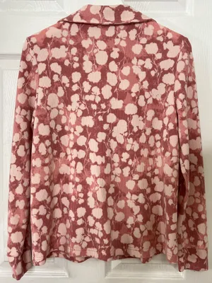 Berkshire Homewear Pink Floral Pajama Set Ribbed Lounge Sleepwear Cozy Y2K XS thumbnail 6