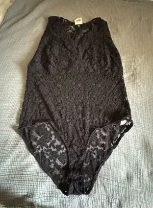 Ambiance Black Lace V-Neck Sleeveless Bodysuit thumbnail 1