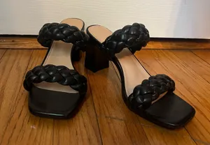 Black Open Toe Heels Size 7 thumbnail 2