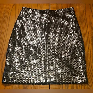 Cache Black Sequin Encrusted Lined Mini‎ Pencil Skirt Size Small Vintage 1970s thumbnail 2