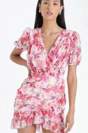 Showpo Floral Pink Mini Dress thumbnail 1