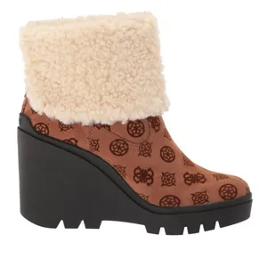 NEW GUESS Women's Tabloid Fashion Boot SZ-9.5 Brown White Faux Fur Lined thumbnail 6