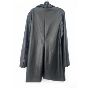 ABERCROMBIE & FITCH XL Blazer Dress Jacket Faux Leather Oversized Women's Black thumbnail 5
