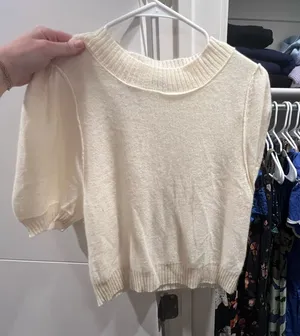 Cream Knit Sweater Free People thumbnail 1