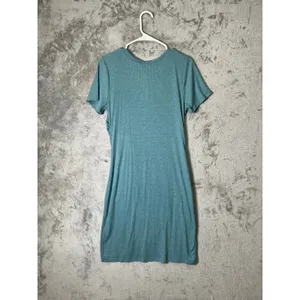 Z Supply Hayat Eco Knit Dress Teal Green Ribbed Sleeveless Midi Dress Size L New thumbnail 3