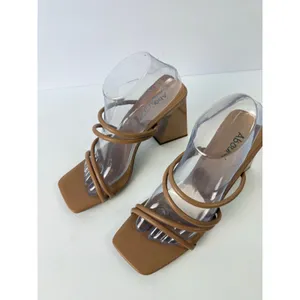 NWOT Abound Austyn Strappy Sandals Patent Leather Block Heel Neutral Nude Tan 9 thumbnail 4