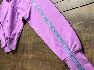 Old Navy Active Women's Medium Purple Quarter Zip Crop Sweatshirt Zipper Pockets thumbnail 9