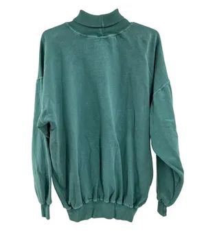 Cape Cod Art Unlimited Sportswear turtleneck teal embroidered sweatshirt L thumbnail 2