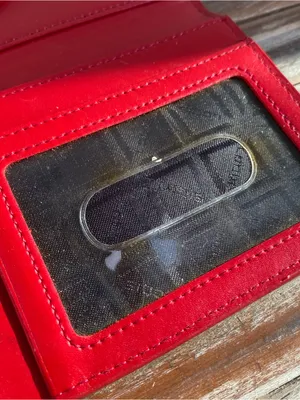 Lodis Audrey Alice tri fold black leather envelope fold wallet red interior thumbnail 8